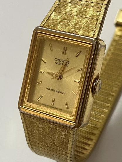 Relógio Antigo Orient Japan Quadrado Dourado