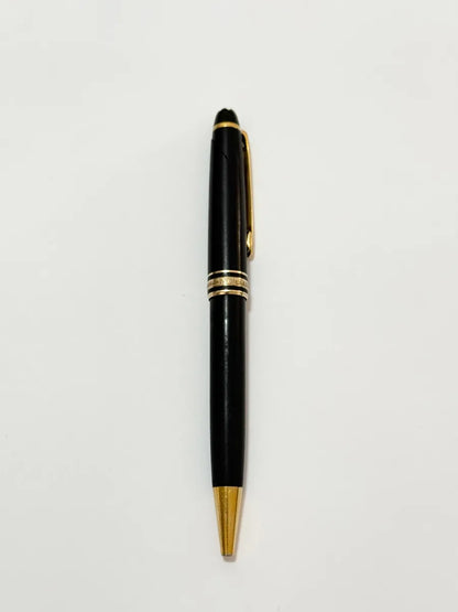 Caneta Antiga Montblanc Meisterstück Preta Detalhes Dourados