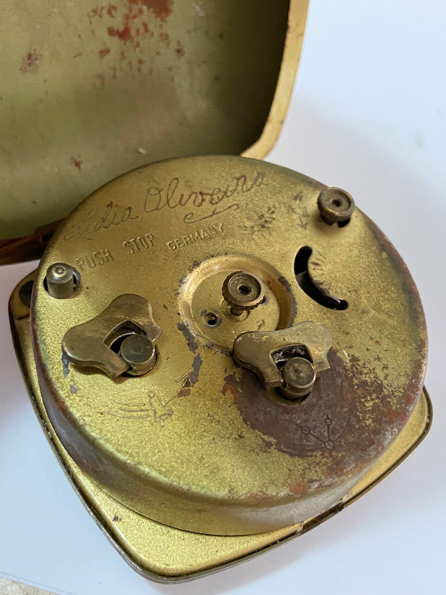 Relógio Despertador Antigo Alemão Landau West Germany Dourado