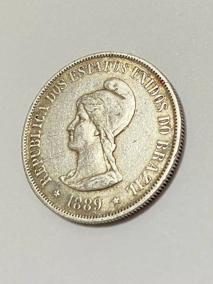 Moeda Antiga Brasil República 500 Réis 1889 Prata