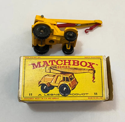 Miniatura Guindaste Matchbox Lesney No. 11 Antigo Amarelo