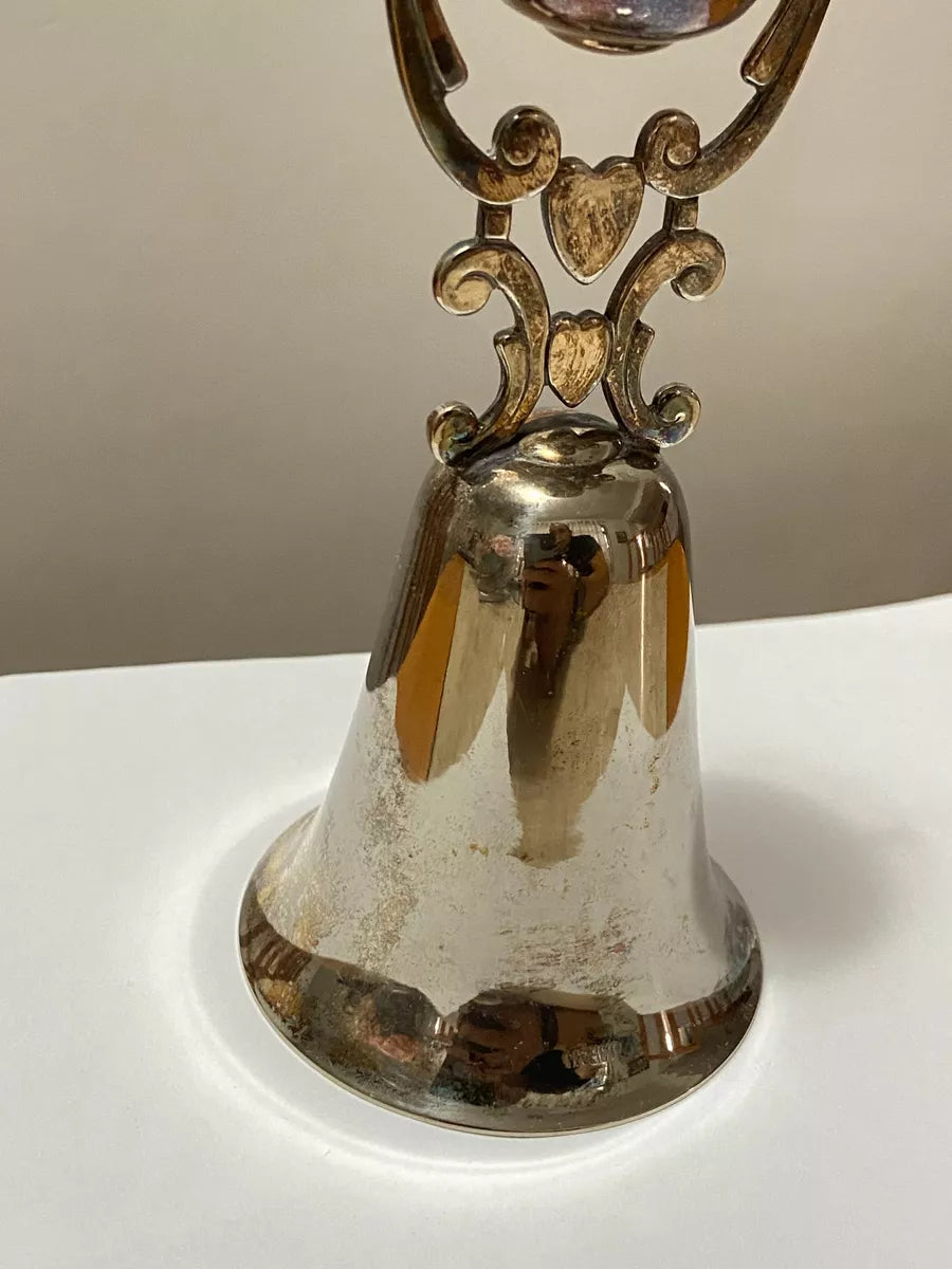 Antiga Raro Copo Cálice De Casamento Coração Cor Prata Prateado