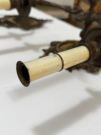 Par De Arandelas De Parede Antigas Bronze 3 Braços Luís XV