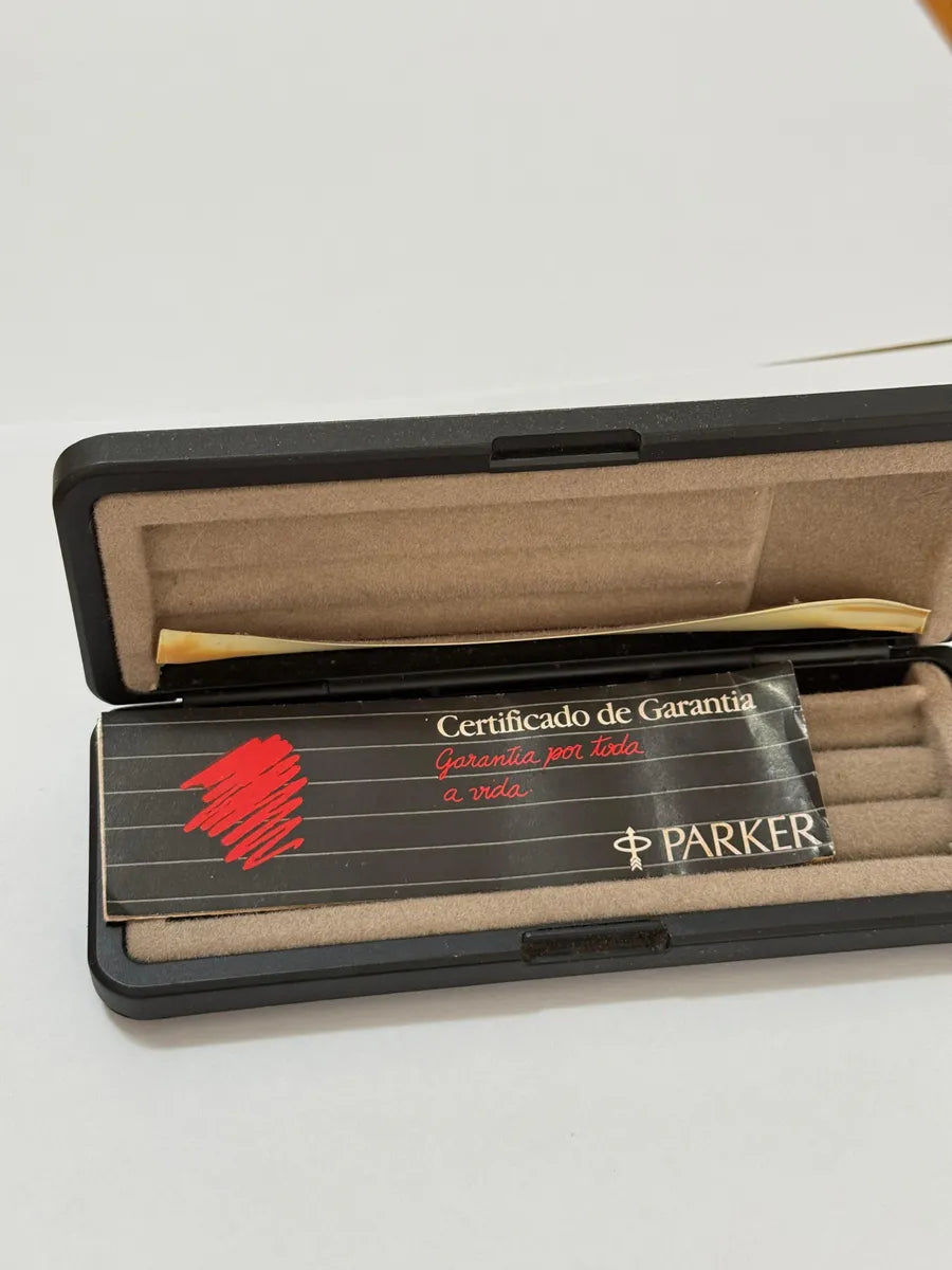 Estojo Antigo Caneta Parker Original Certificado De Garantia