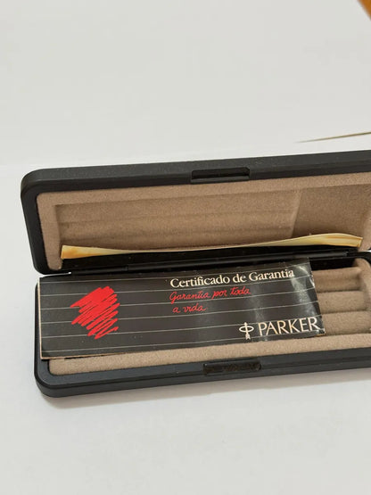 Estojo Antigo Caneta Parker Original Certificado De Garantia
