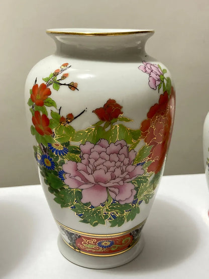 Conjunto 3 Vasos Orientais Porcelana Taiwan Antigos