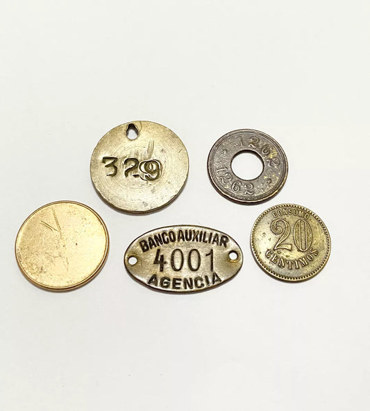 Lote Fichas Antigas Banco Auxiliar - Consumo