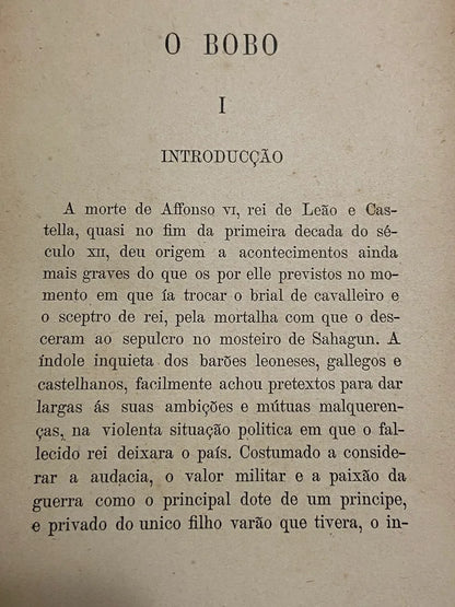 Livro Antigo O Bobo (1903) - A. Herculano 5a Edição Rara