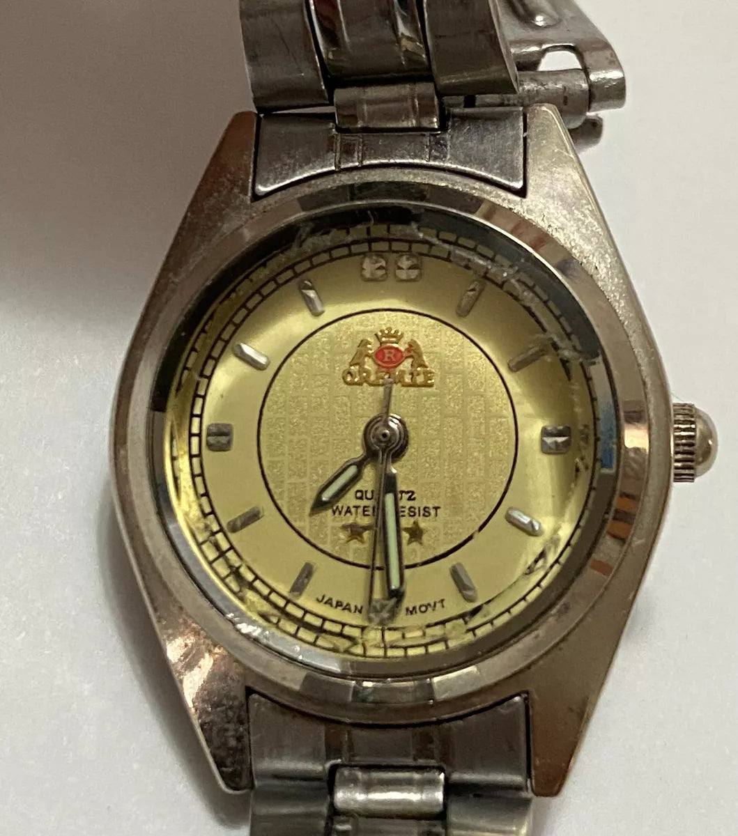Relógio Antigo Oremte Quartz Water Resist Japan Movt Prateado