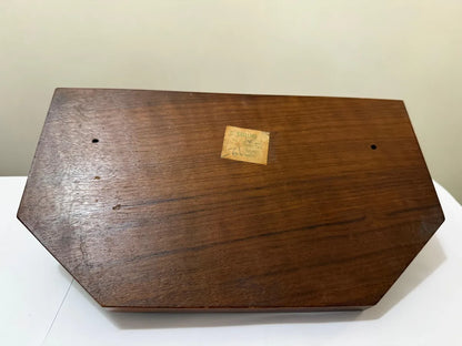 Tinteiro Antigo Em Madeira Marchetaria Completo Com Caneta