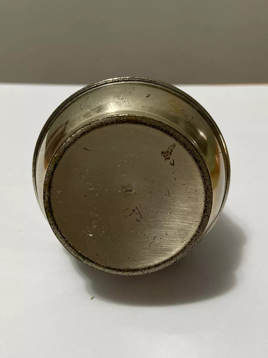 Isqueiro Antigo De Mesa Redondo Cor Prata