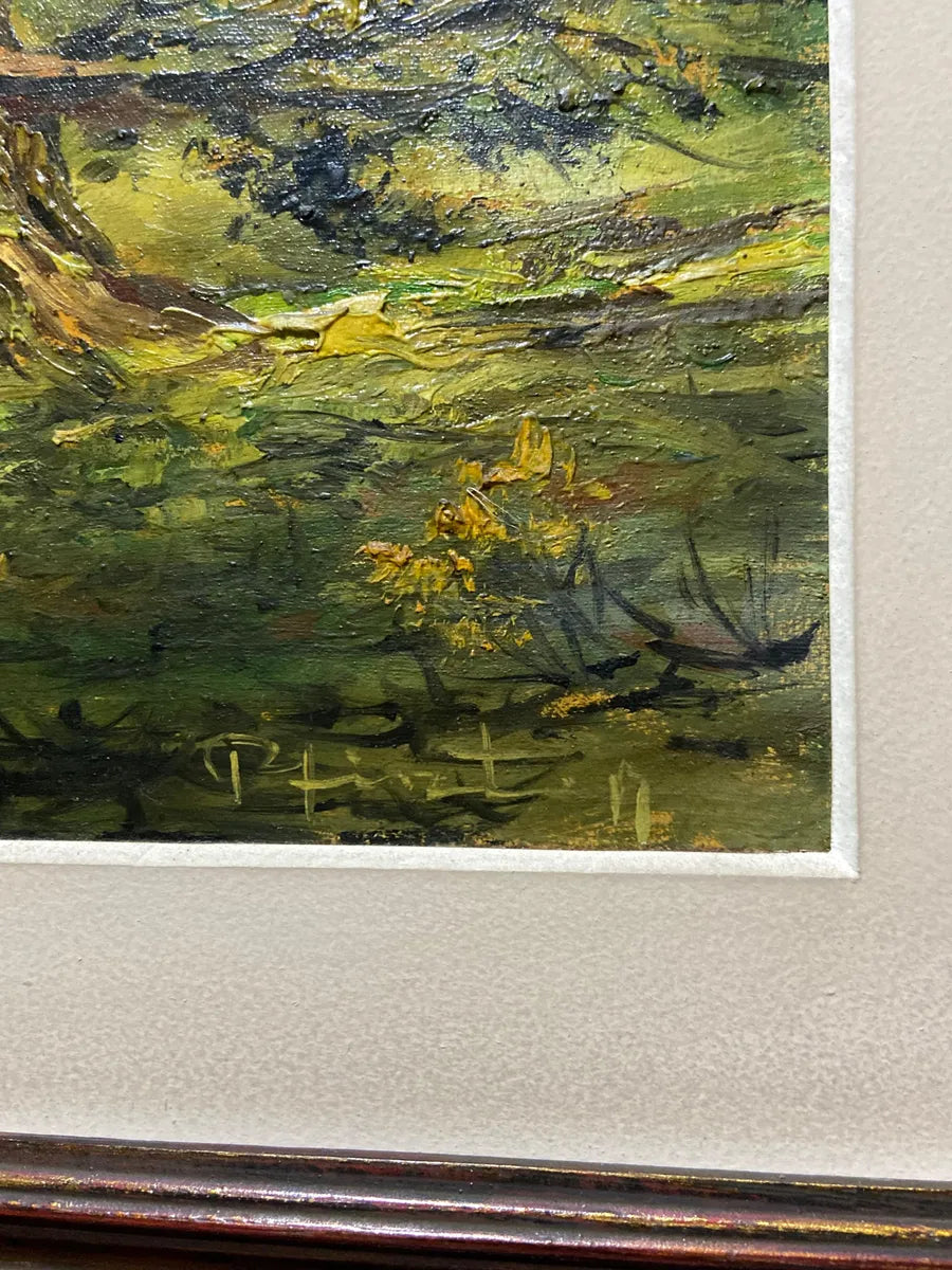 Quadro Antigo Paisagem Com Árvore Óleo S/ Tela Assinado