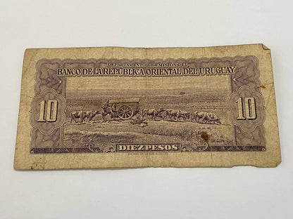 Cédula Antiga Uruguai 1939 10 Pesos Serie D