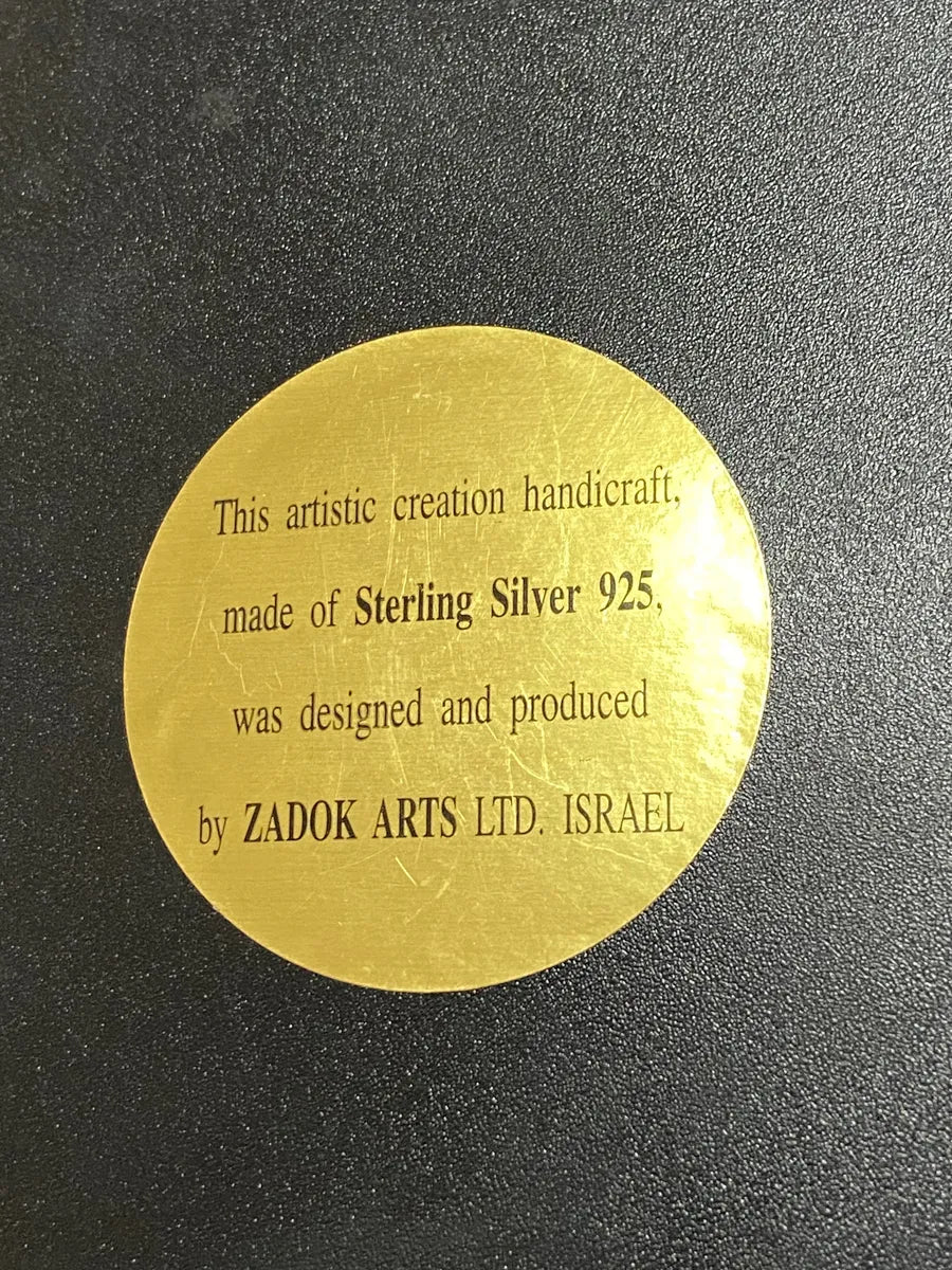 Quadro Jerusalém Em Prata 925 - Zadok Arts Israel Prateado Marrom