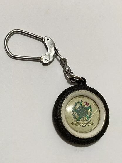 Chaveiro Antigo 1960 Brasília Roda Pneu Brasão Brasil