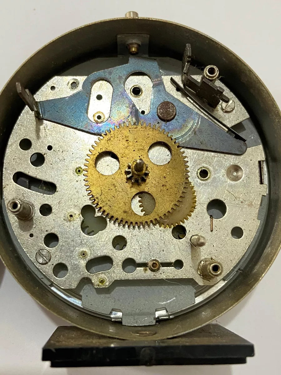 Relógio Despertador Antigo Francês Jazz 1970 Preto E Prata