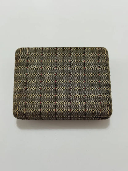 Caixa Porta Jóias Antiga Forrada Em Tecido Decorado