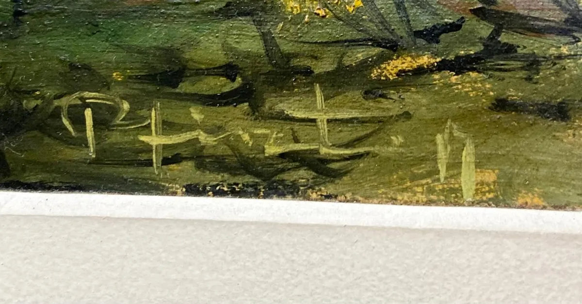 Quadro Antigo Paisagem Com Árvore Óleo S/ Tela Assinado