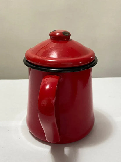 Bule Antigo Esmaltado Vermelho Vermelho