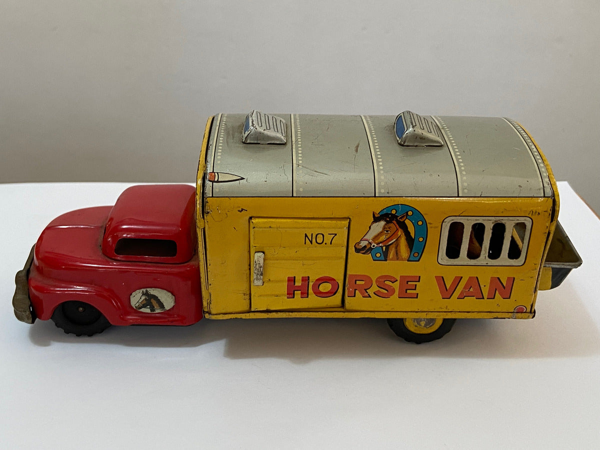 Caminhão De Lata Antigo Horse Van Eight Japan C/ Cavalos