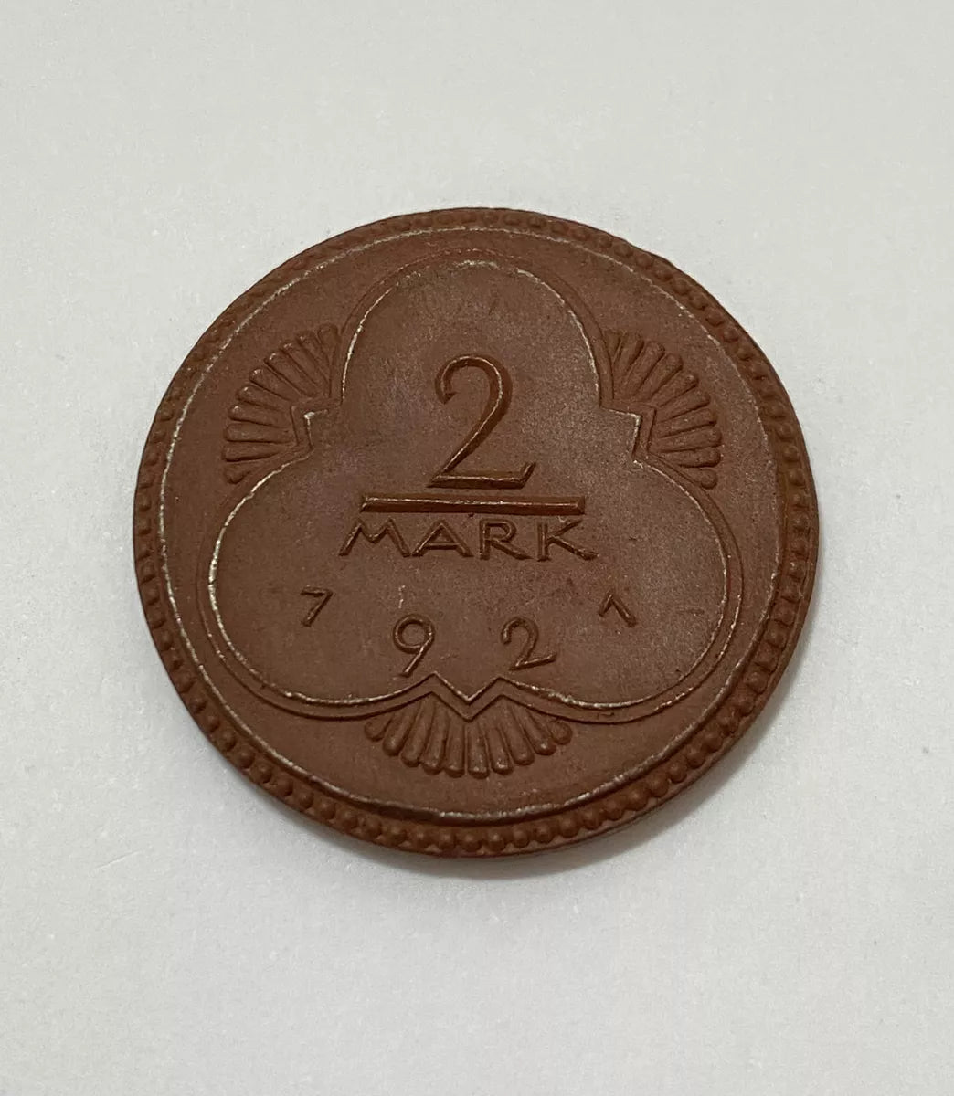 Moeda Antiga Alemanha 1921 2 Mark Stadt Altenburg Porcelana