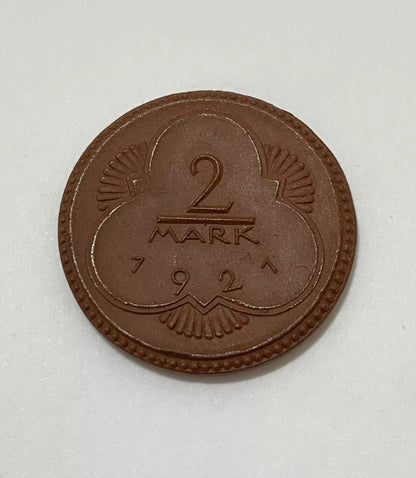 Moeda Antiga Alemanha 1921 2 Mark Stadt Altenburg Porcelana