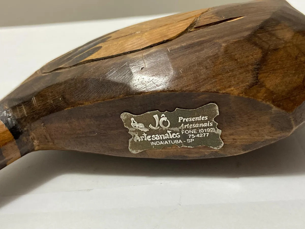 Par De Patos Em Madeira Esculpida À Mão - Antigas Esculturas