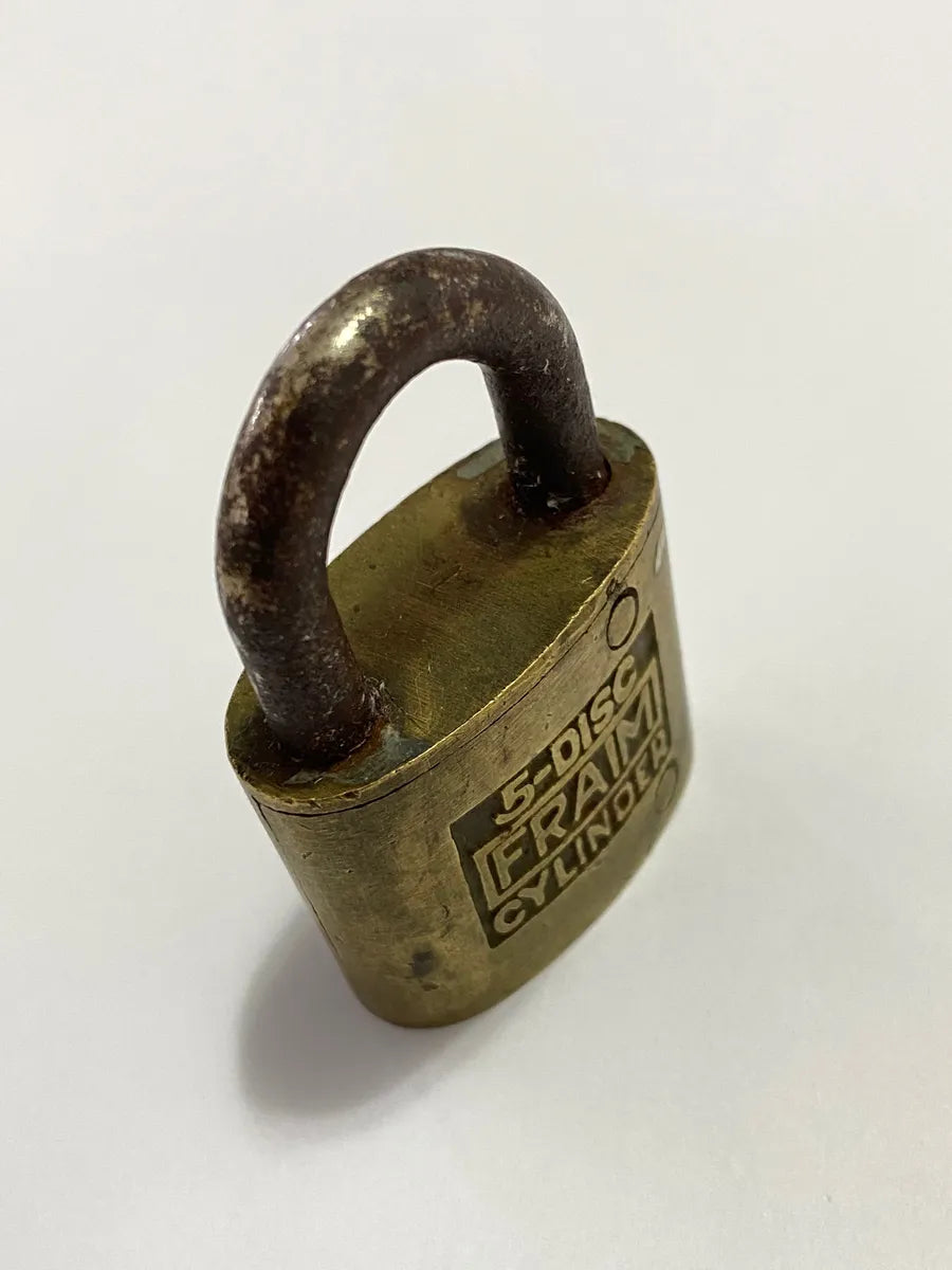 Cadeado Antigo Fraim 5-disc Cylinder - Made In Usa Dourado