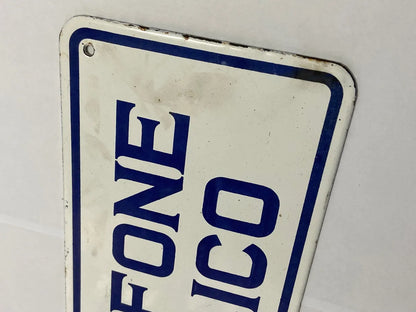 Placa Antiga Telefone Público Cia Telefônica Brasileira Branco