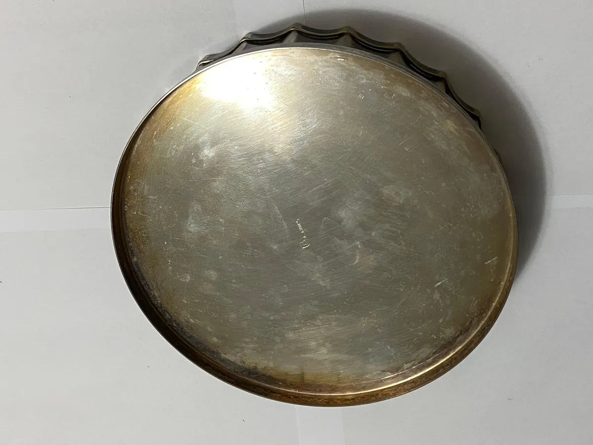 Antigo Descanso De Garrafa St. James Em Metal Prateado