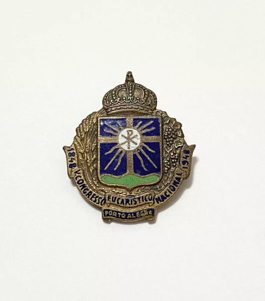 Broche Botton Antigo V Congresso Eucarístico Nacional 1948