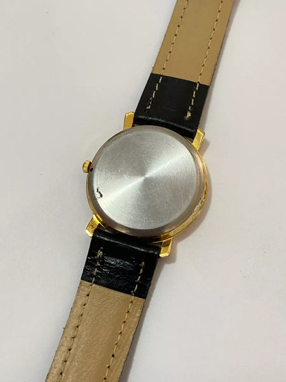 Relógio Antigo Cornavin Quartz Dourado Pulseira Couro Preta Dourado