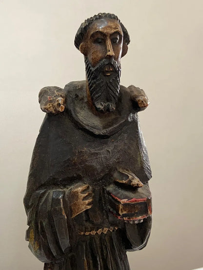 M.Milza - Arte Sacra - Antiga Escultura São Francisco Em Madeira