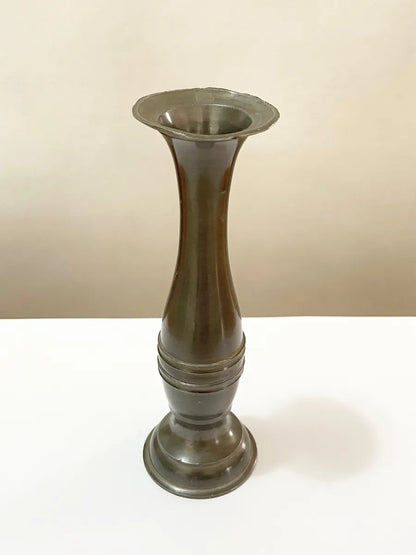 Vaso Solitário Antigo Em Estanho Prateado