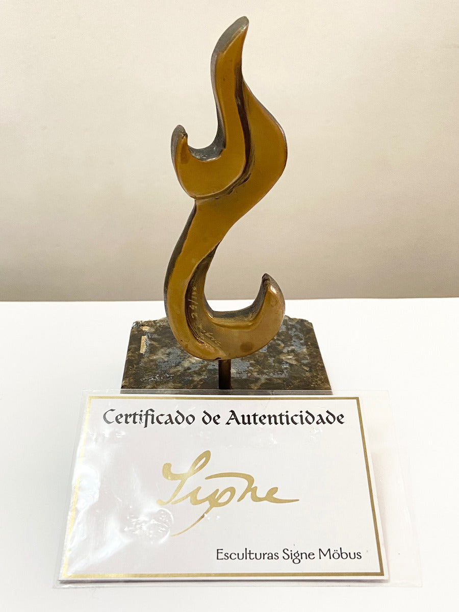 Escultura Abstrata Assinada - Signe Möbus - Com Certificado Dourado