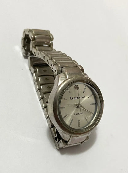 Relógio Antigo Cerentino Diamond Mj9012 Japan Movt Prateado