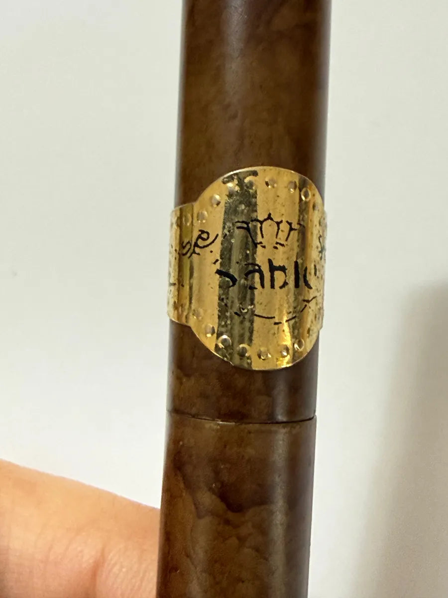 Antiga Caneta Sable Formato Charuto Com Estojo Marrom