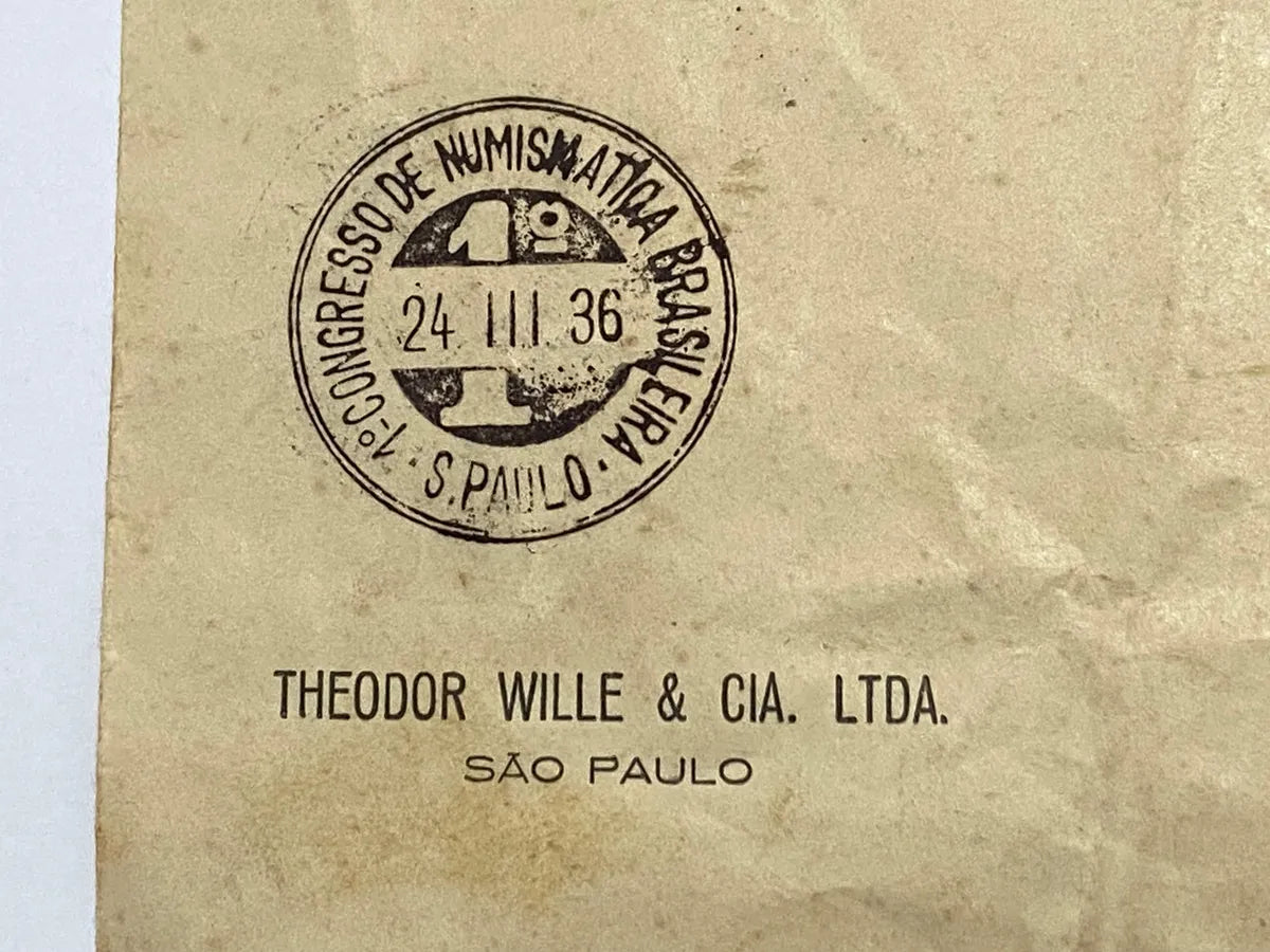 Envelope Antigo 1 Primeiro Congresso Numismática Brasil 1936
