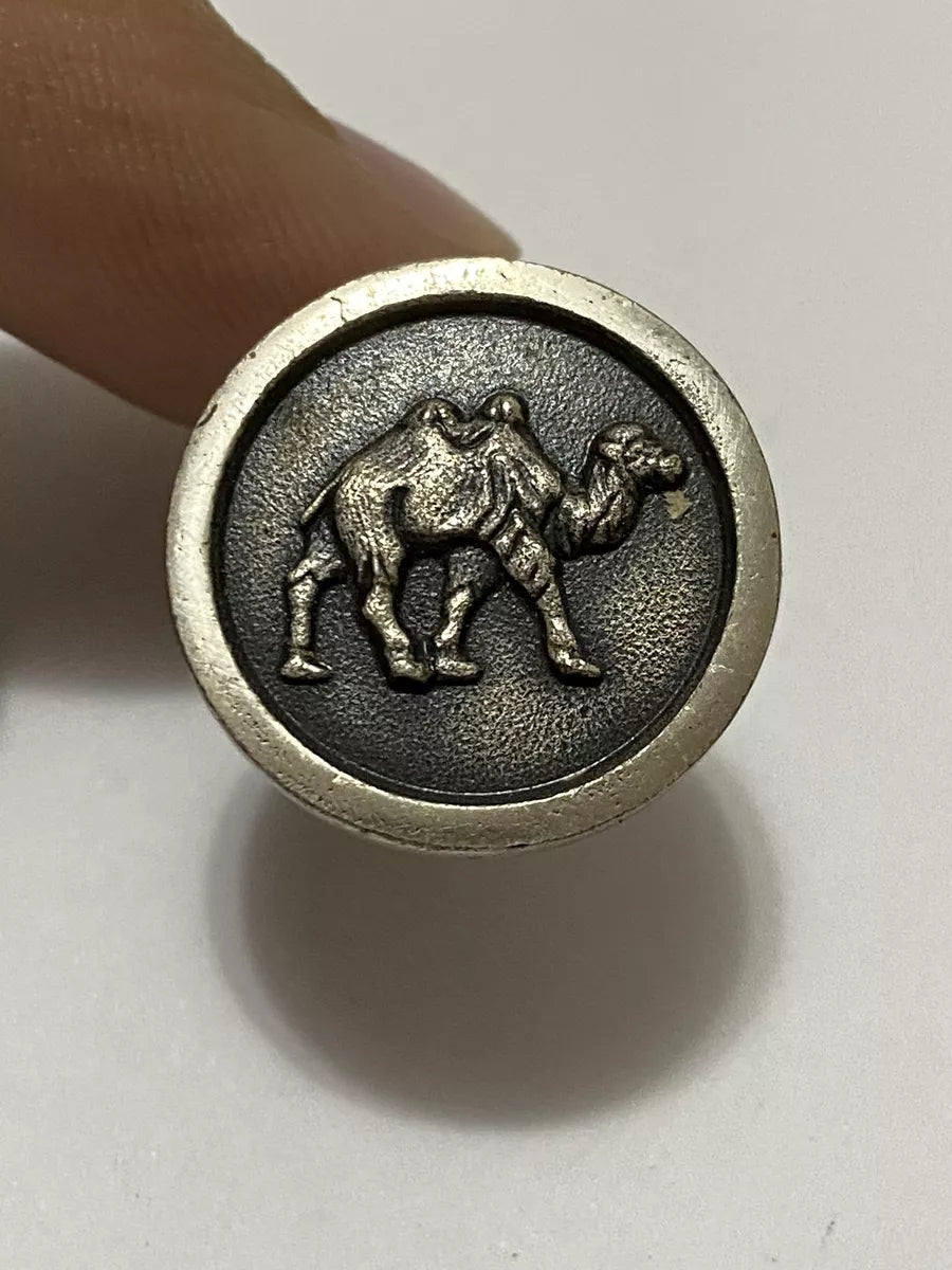 Par De Abotoaduras Antigas Redonda Camelo Pra