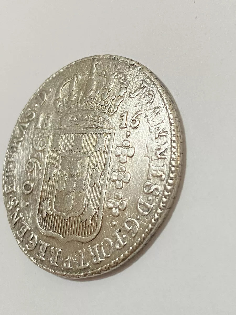 Moeda antiga de Prata de 960 Réis (Patacão) 1816 Rei João VI