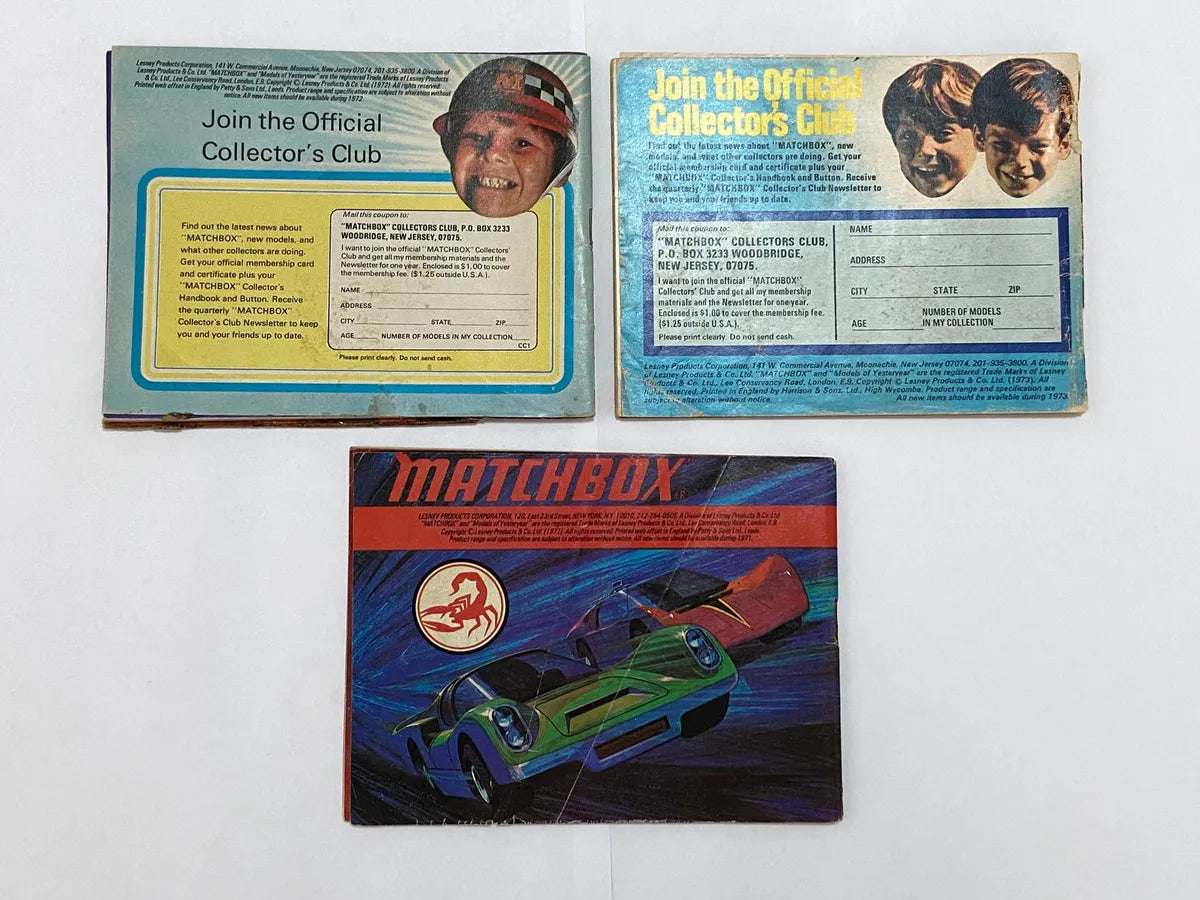 Catálogos Antigos Miniaturas Matchbox U.s.a 1971, 1972, 1973