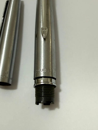 2 Tampas Originais De Caneta Parker Antiga Aço Prateado