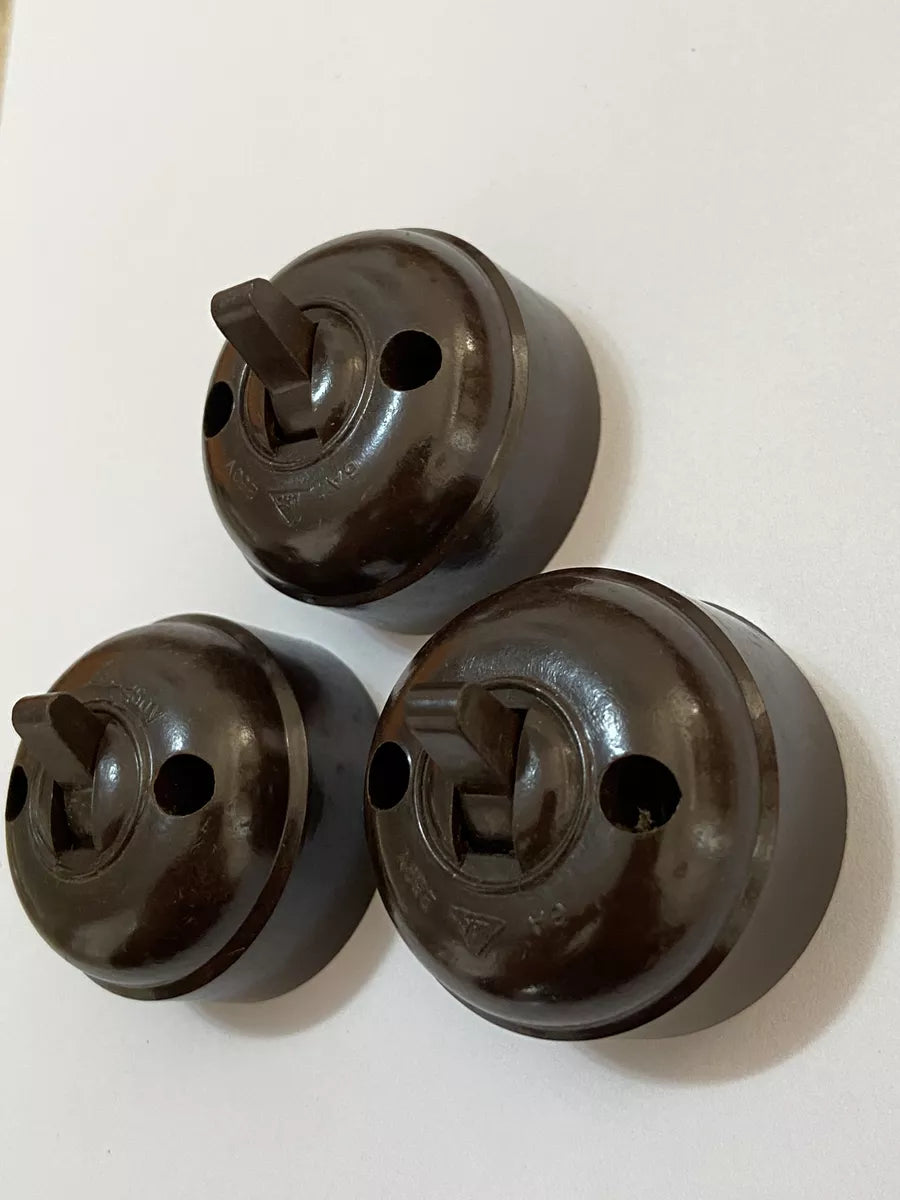 Interruptor Antigo Baquelite Anos 60 Lote 3