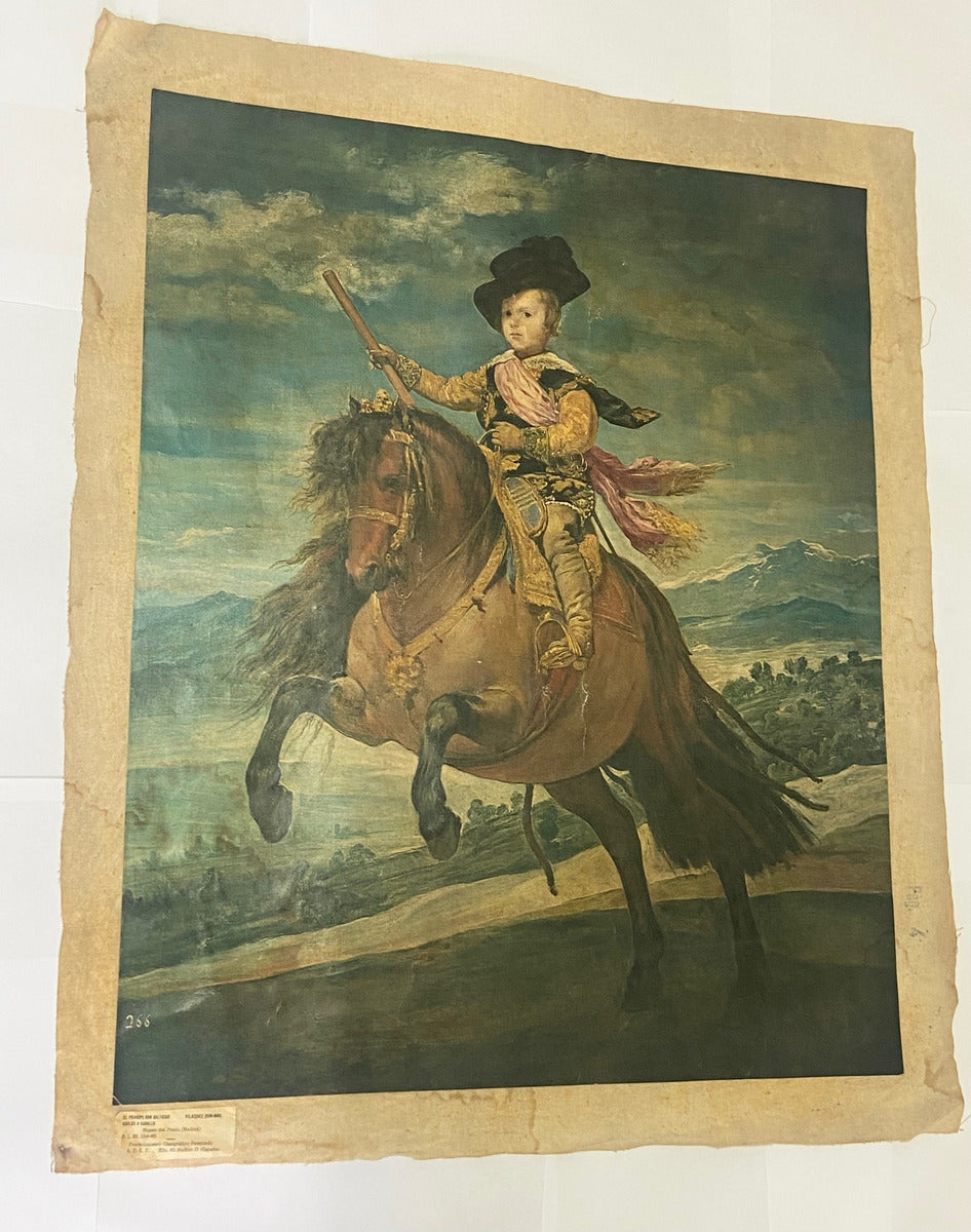 Oleografia Antiga Velázquez – Príncipe Baltasar Espanha - Bom?