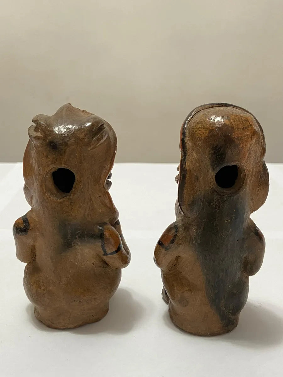 Par De Figuras Em Cerâmica Antiga Estilo Pré-colombiano