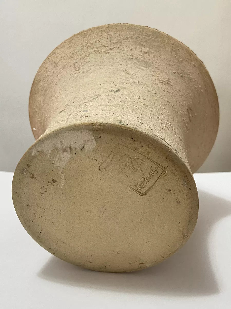 Vaso Antigo De Cerâmica Artesanal Rustico Esmaltado