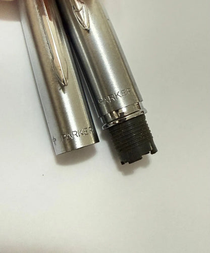 2 Tampas Originais De Caneta Parker Antiga Aço Prateado