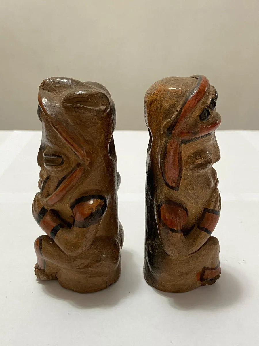Par De Figuras Em Cerâmica Antiga Estilo Pré-colombiano