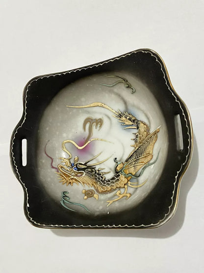 Bowl Covilhete Antigo Porcelana Japonesa Dragão Em Relevo