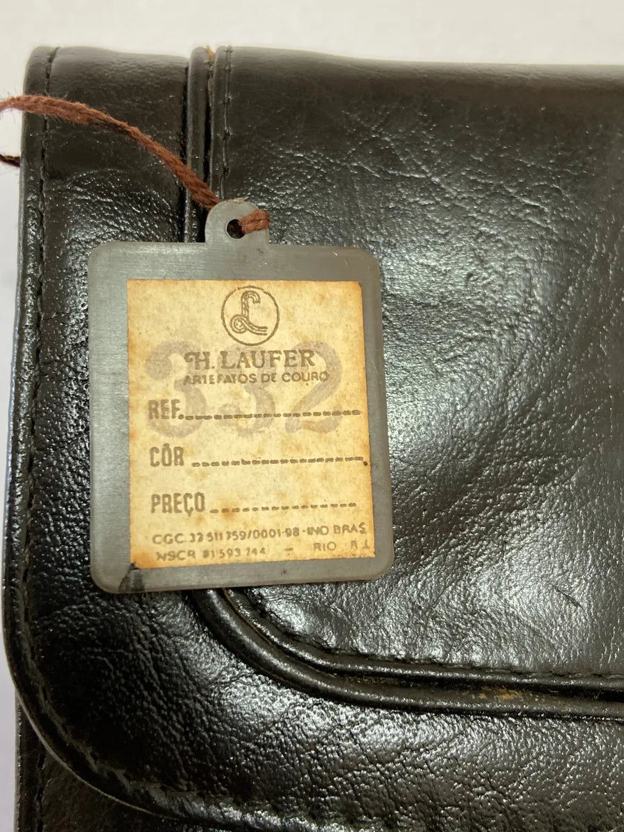 Carteira Clutch Antiga H. Laufer Couro Preto Preto